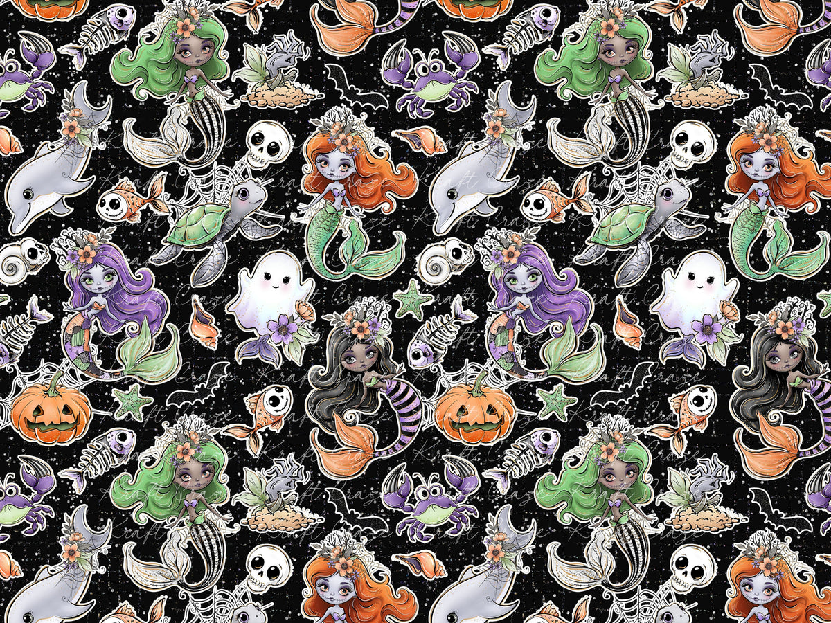 Halloween Mermaids Collection Vinyl collection- 12x12 vinyl sheets-12 designs available