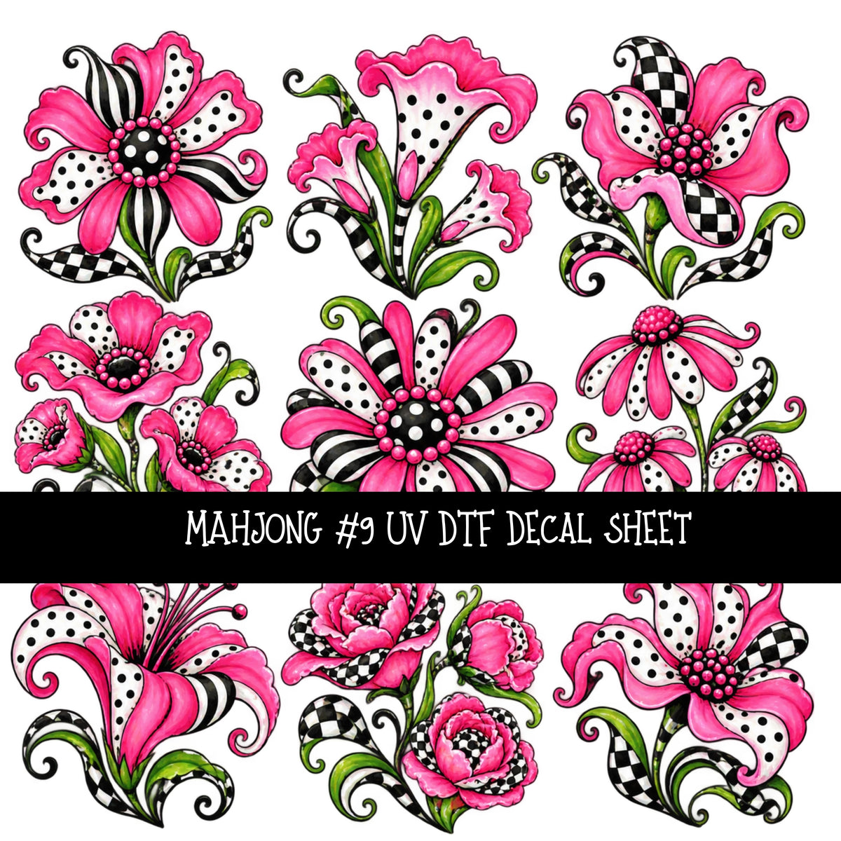 Mahjong UV DTF Decal sheets 11 Designs available