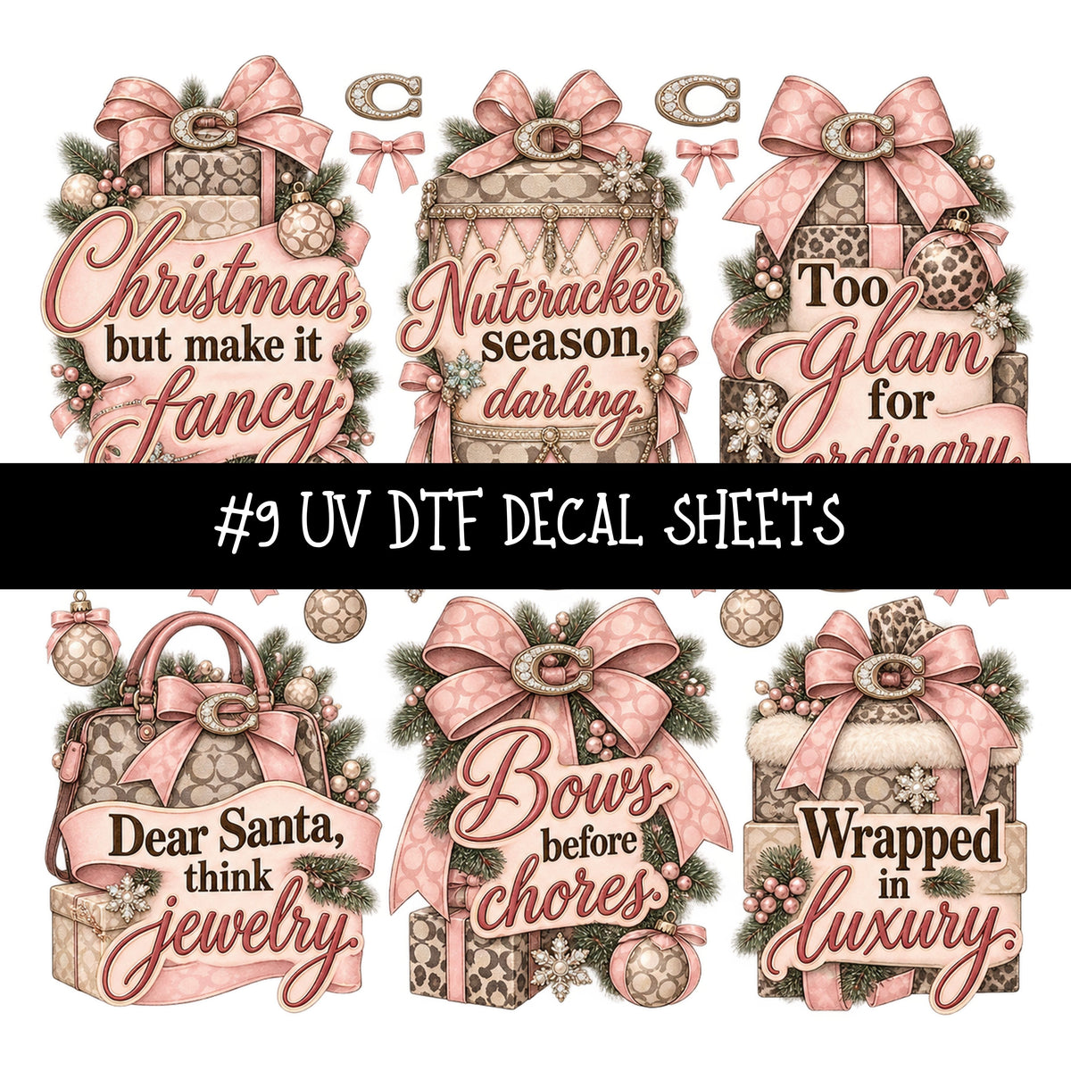 Bougie Nutcracker Coach UV DTF Decal sheets 11 Designs available