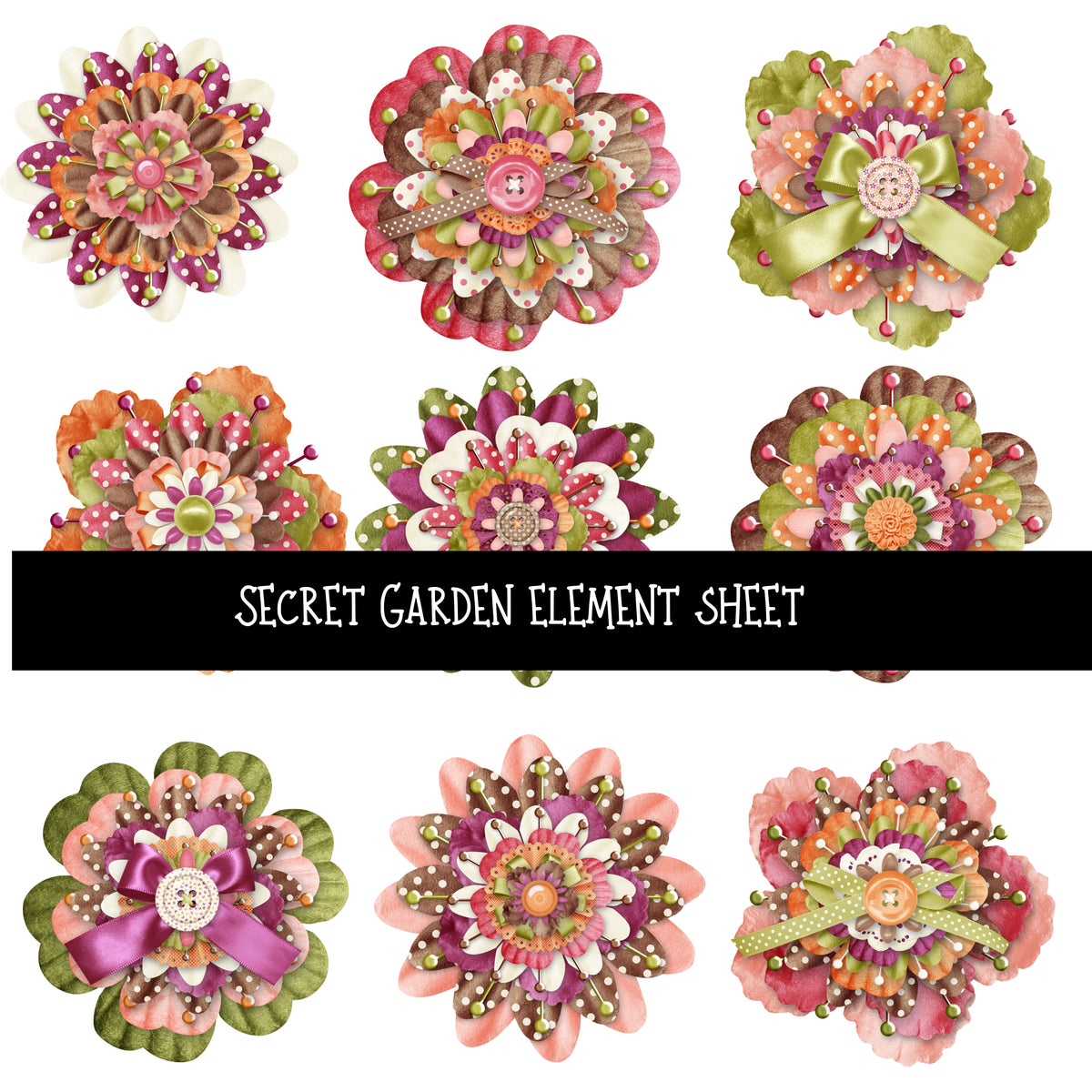 Secret Garden Element UV DTF Decal sheets 12 Sheet Designs to choose from