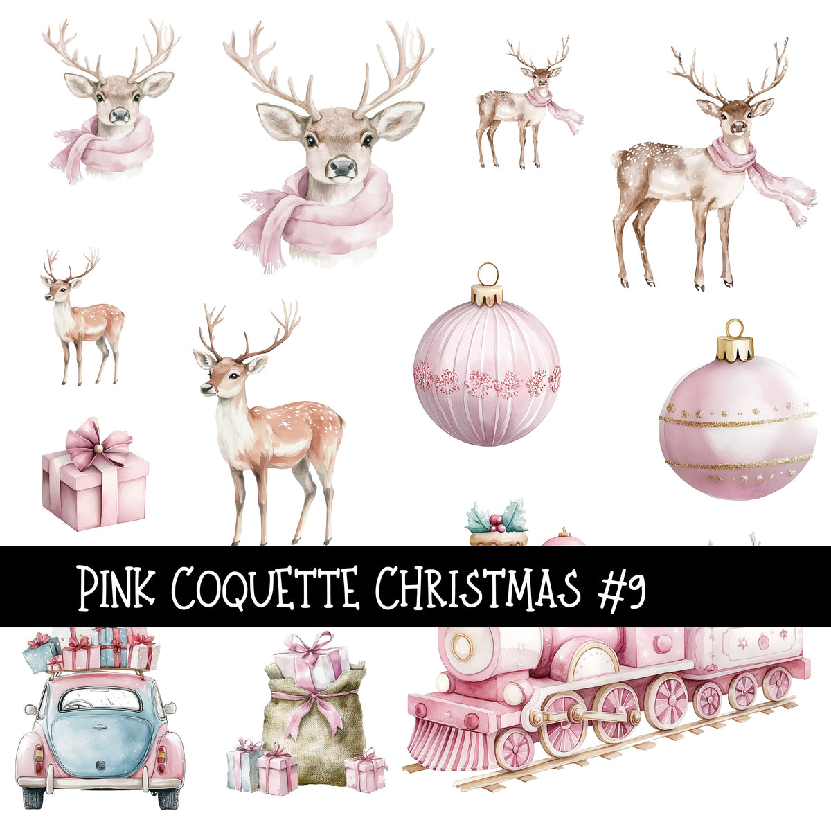 Pink Coquette Christmas 11 UV Decal sheets to choose from