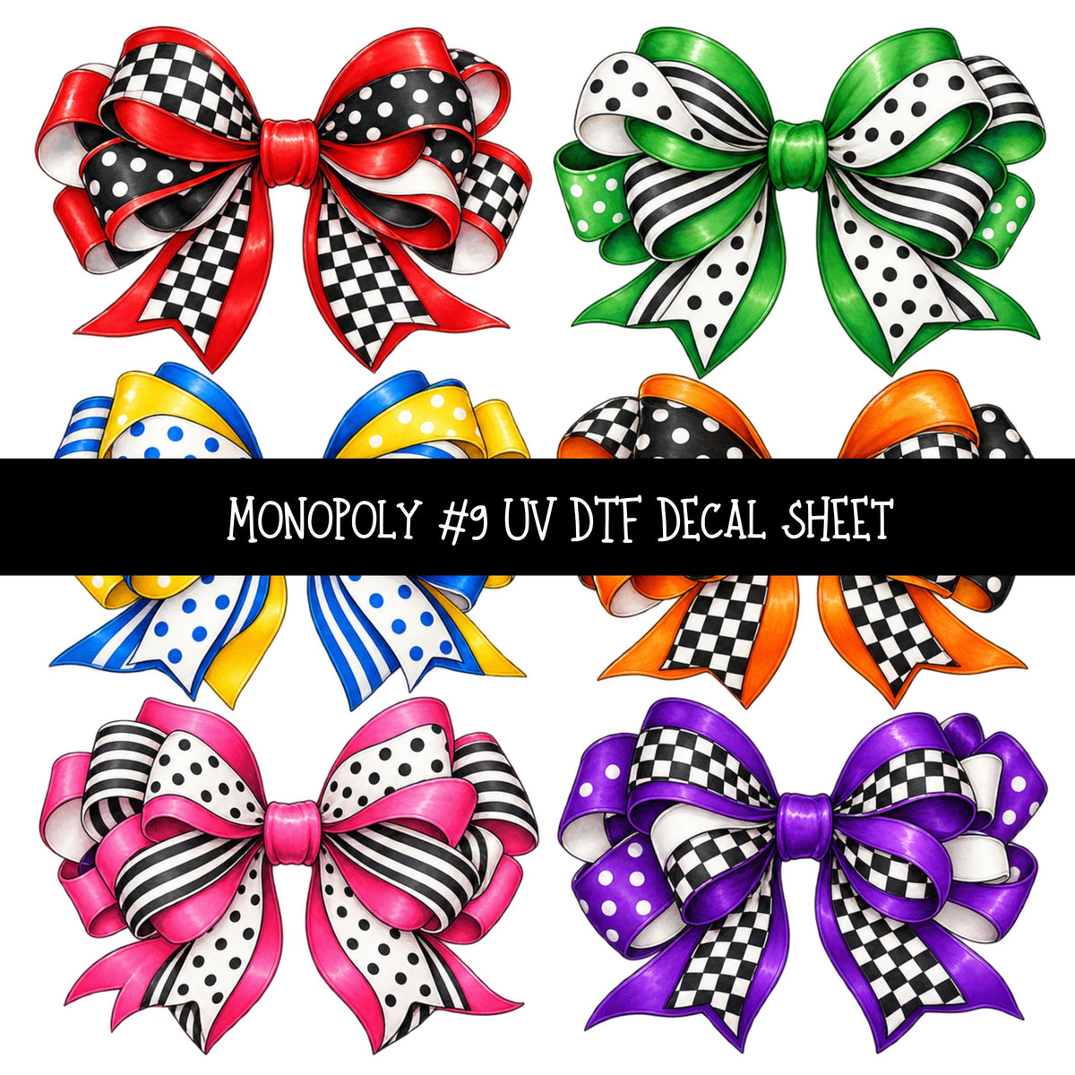Monopoly UV DTF Decal sheets 11 Designs available