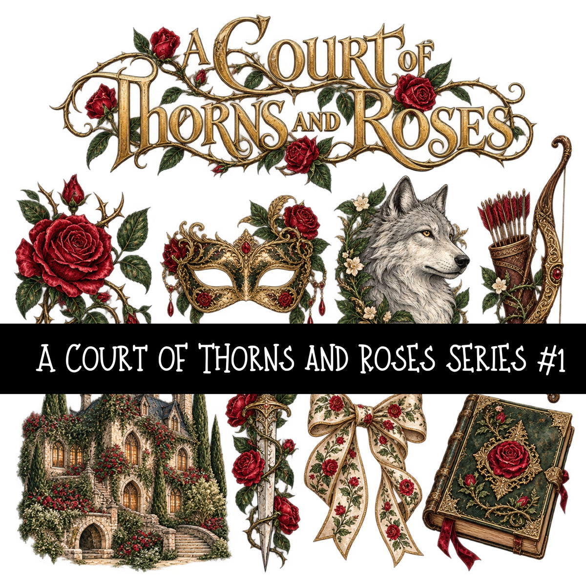 A Court of Thorns and Roses Series UV DTF Decal sheets 7 Designs available