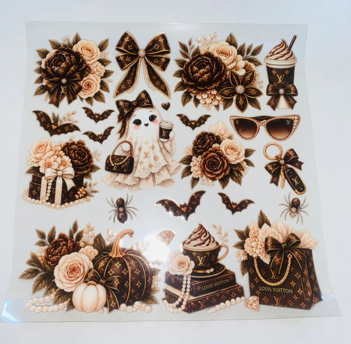 #164 Creepin it Couture Brown Double sided Decal Sheet  ( 3 variants)
