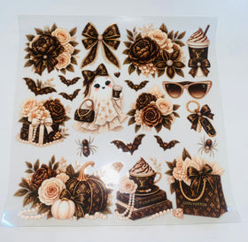 #164 Creepin it Couture Brown Double sided Decal Sheet  ( 3 variants)