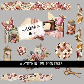 A Stitch in Time Torn Pages - UV DTF Decal sheet