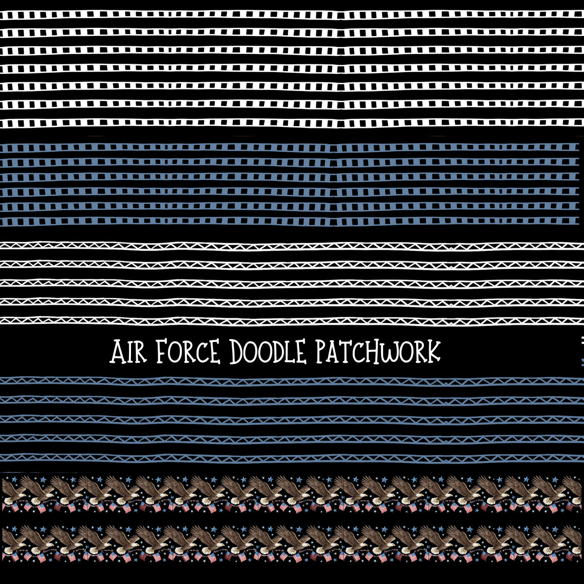 Air Force Doodle Patchwork Set