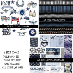 Air Force Doodle Patchwork Set