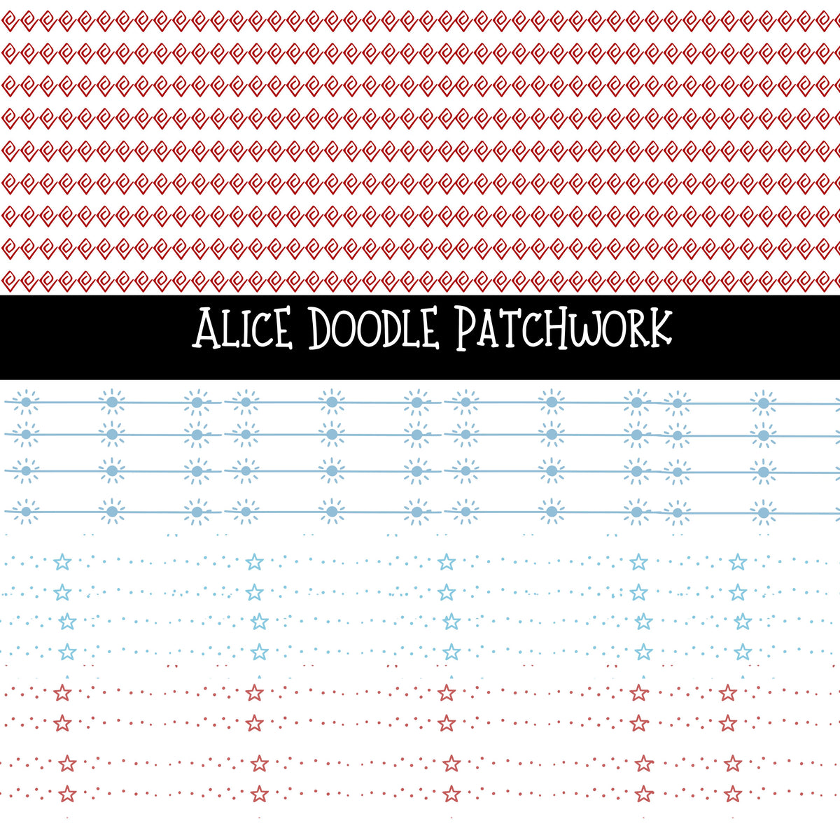 Alice UV DTF Doodle Patchwork Set