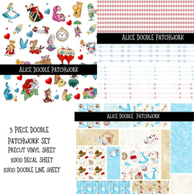 Alice UV DTF Doodle Patchwork Set