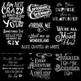 Alice Quotes #1 UV DTF Decal sheets 5 Color Options  available