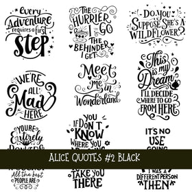 Alice Quotes #2 UV DTF Decal sheets 5 Color Options  available