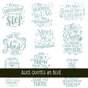 Alice Quotes #2 UV DTF Decal sheets 5 Color Options  available