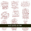Alice Quotes #2 UV DTF Decal sheets 5 Color Options  available