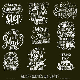 Alice Quotes #2 UV DTF Decal sheets 5 Color Options  available