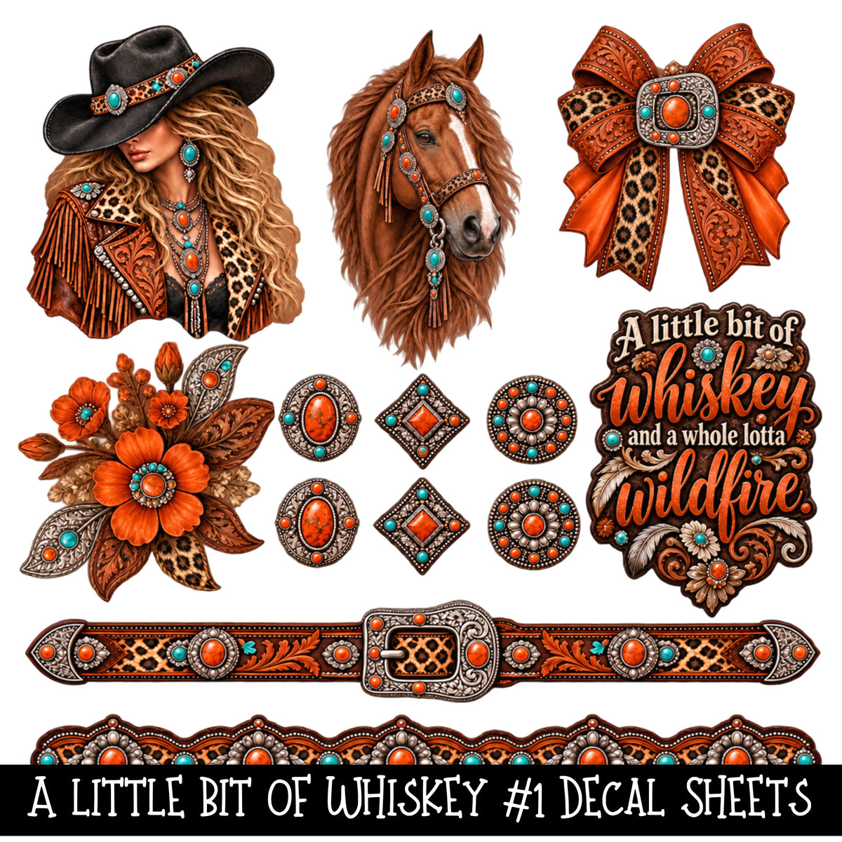 A little bit of whiskey Torn Pages UV DTF Decal sheets 5 Designs available