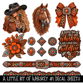 A little bit of whiskey Torn Pages UV DTF Decal sheets 5 Designs available