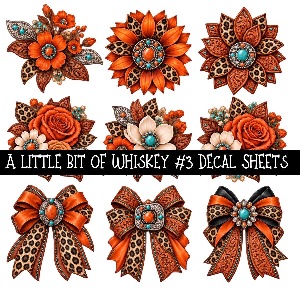 A little bit of whiskey Torn Pages UV DTF Decal sheets 5 Designs available