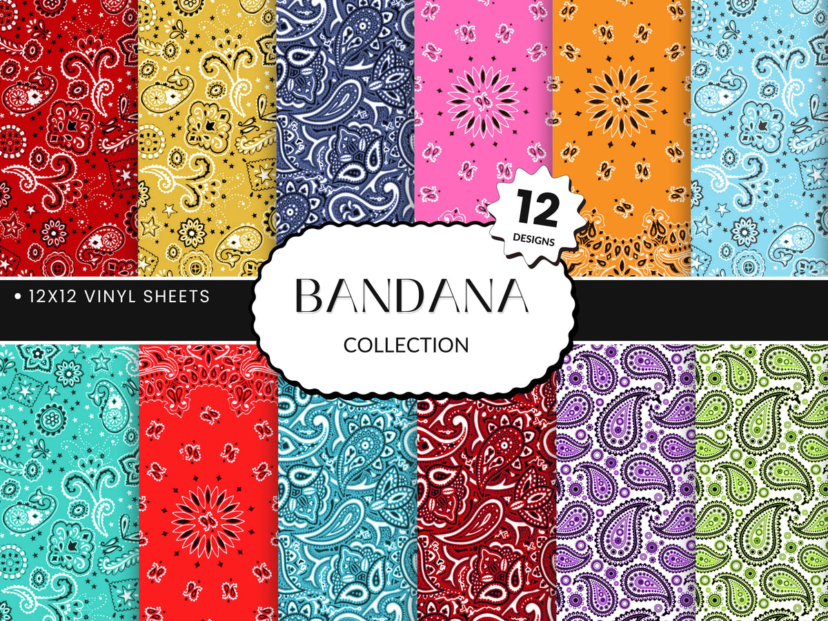 Bandana Collection Vinyl collection- 12x12 vinyl sheets-12 designs available
