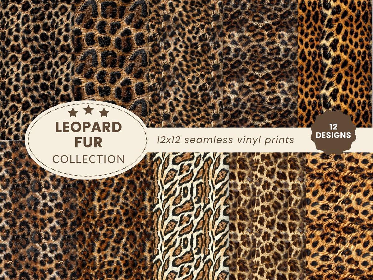 leopard Fur Collection Vinyl collection- 12x12 vinyl sheets-10 designs available