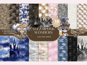 Steampunk Wonders Collection Vinyl collection- 12x12 vinyl sheets-18 designs available