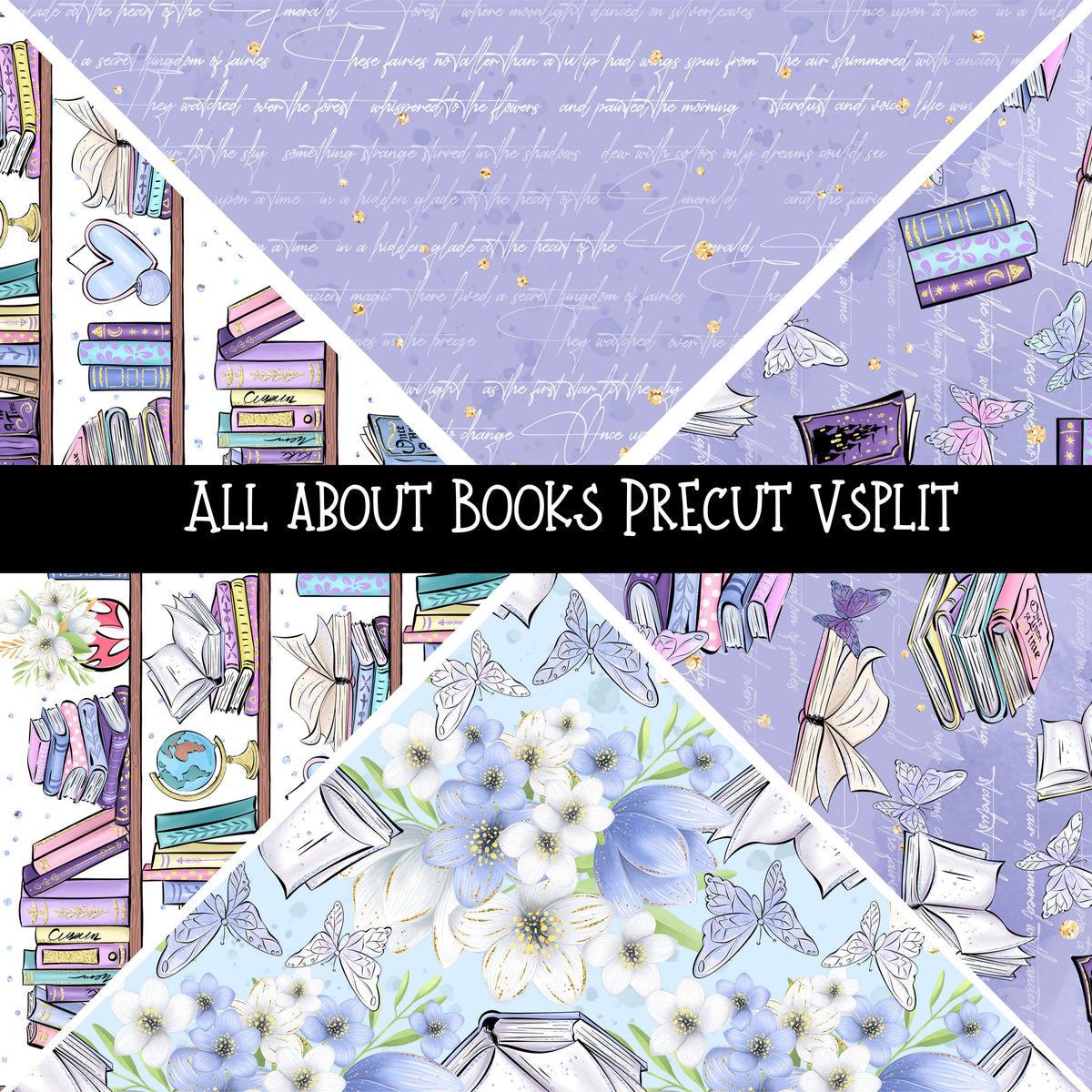 All about Books precut Vsplits 12x12 vinyl sheet