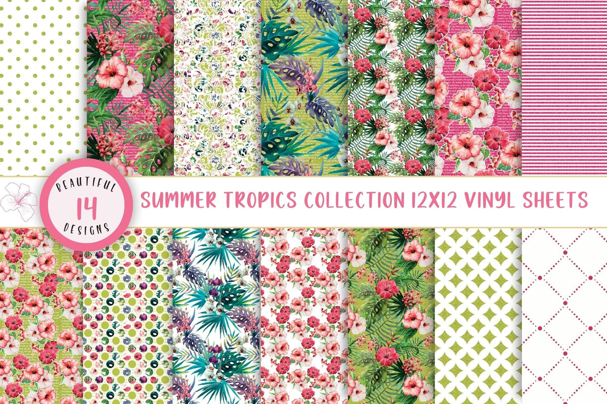 Summer Tropics Vinyl Collection- 12x12 sheets- 14 designs available