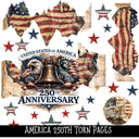 America 250th Torn Pages - UV DTF Decal sheet