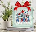 America Floral Glass Block Decal