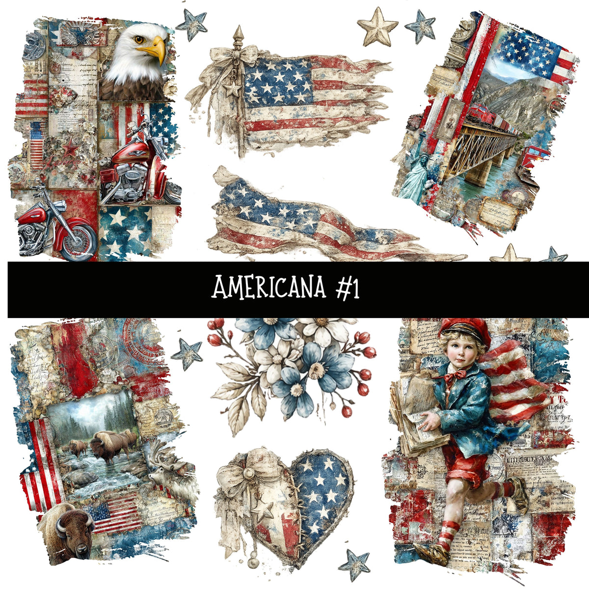 American UV DTF Decal sheets 5 design sheets available