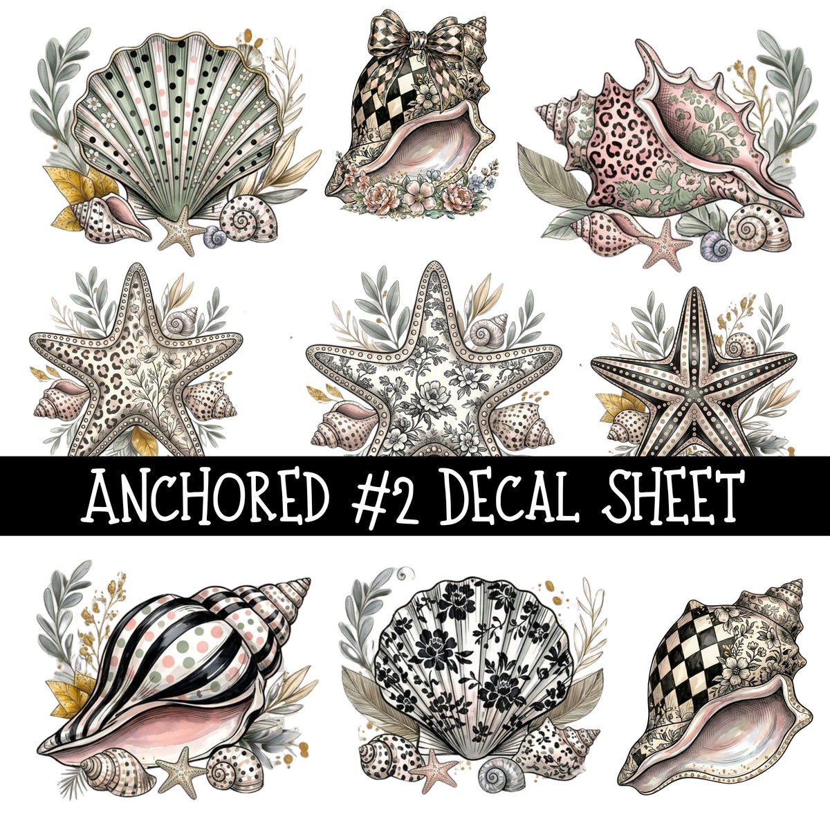 Anchored UV DTF Decal sheets 3 designs available