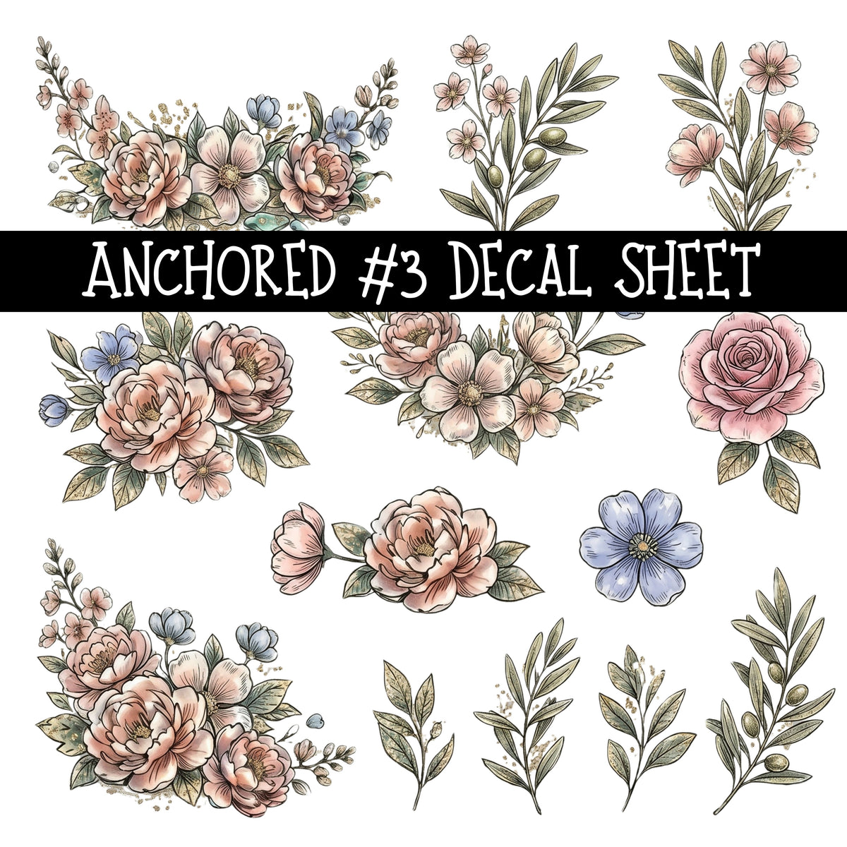 Anchored UV DTF Decal sheets 3 designs available