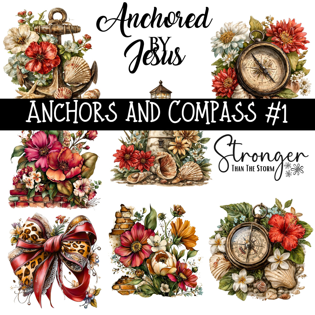 Anchors and Compass UV DTF Decal sheet 2 Designs to choose from