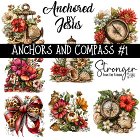Anchors and Compass UV DTF Decal sheet 2 Designs to choose from