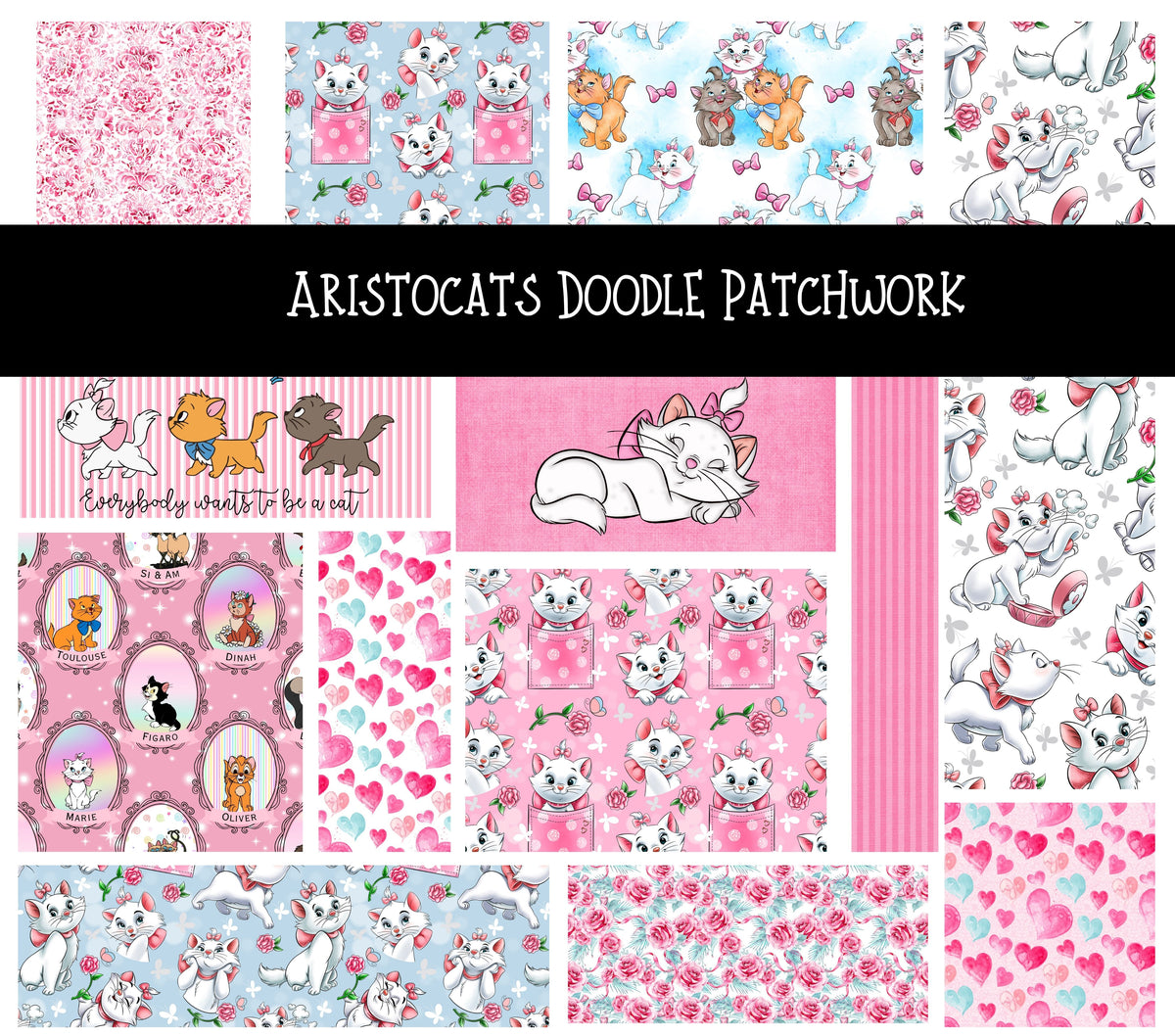 Aristocats Doodle Patchwork Set