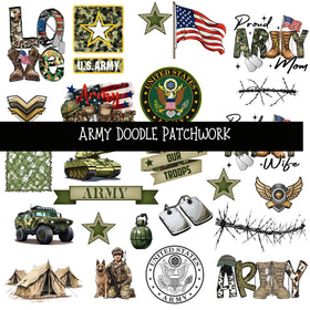 Army Doodle Patchwork Set
