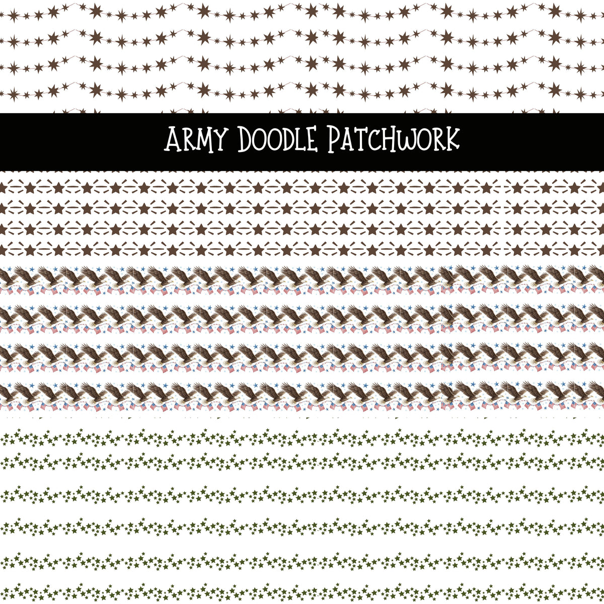 Army Doodle Patchwork Set