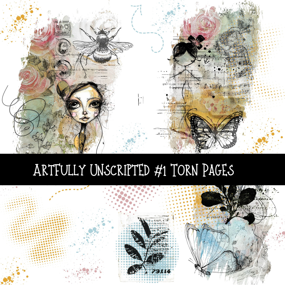 Artfully Unscripted Torn Pages Decal sheets 4 designs available