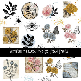 Artfully Unscripted Torn Pages Decal sheets 4 designs available