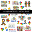 Autism Awareness Doodle Patchwork Set