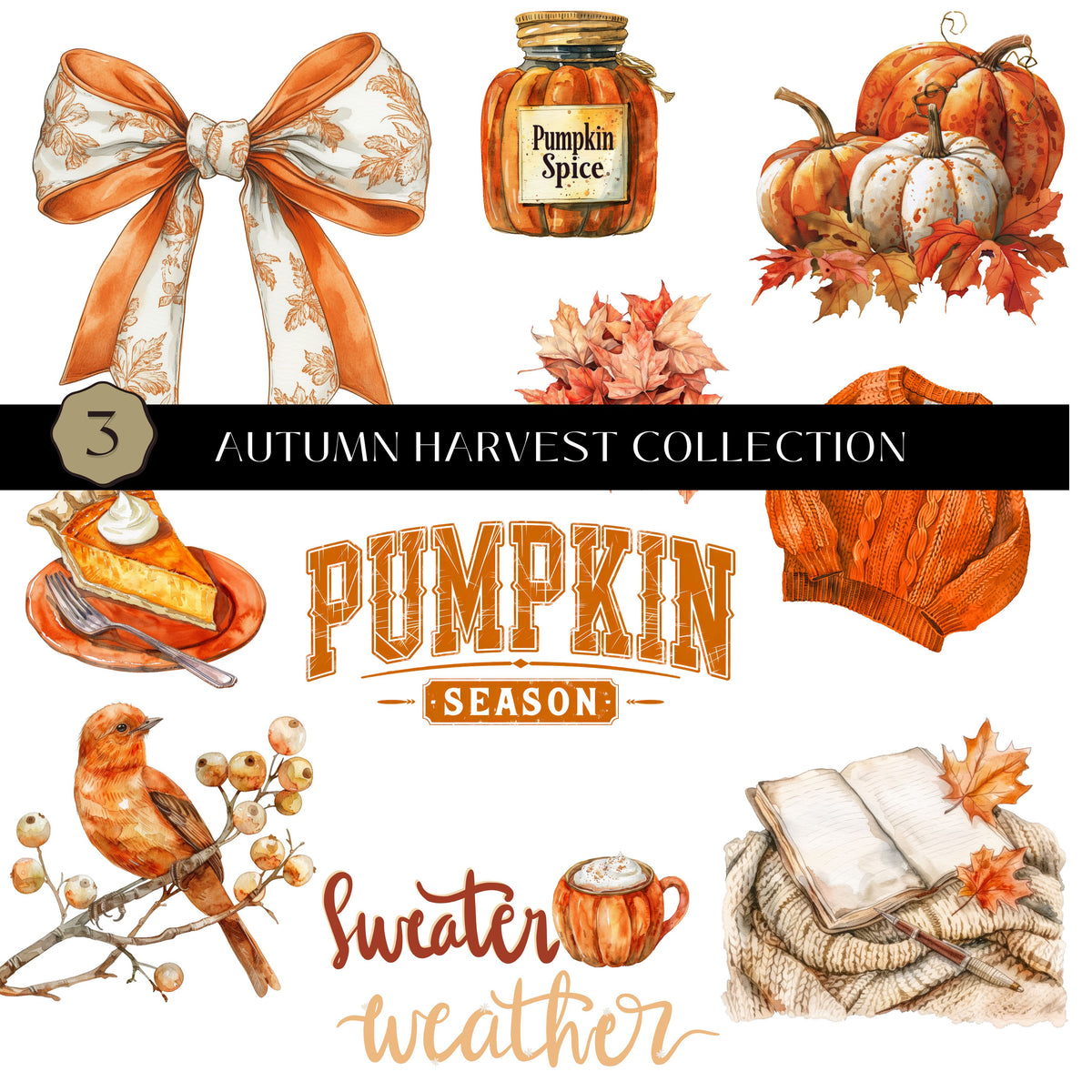 Autumn Harvest Collection UV DTF Decal Sheets- 3 Designs
