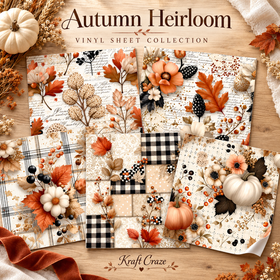 Autumn Heirloom collection- 2 sizes vinyl sheets-20 designs available