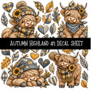 Autumn Highland UV DTF Decal sheets 10 Designs available