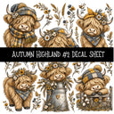 Autumn Highland UV DTF Decal sheets 10 Designs available