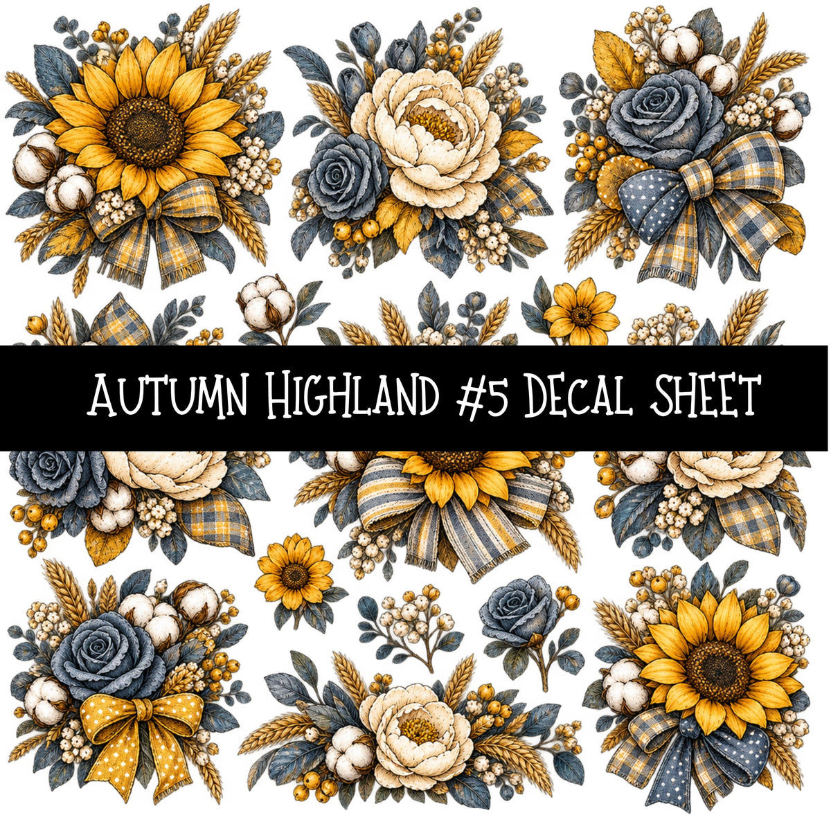 Autumn Highland UV DTF Decal sheets 10 Designs available