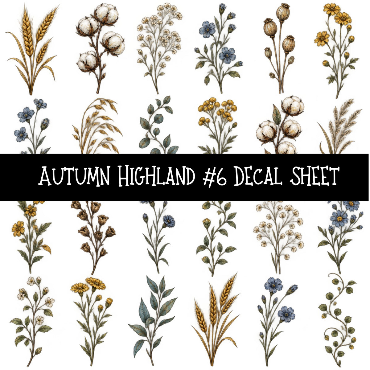 Autumn Highland UV DTF Decal sheets 10 Designs available