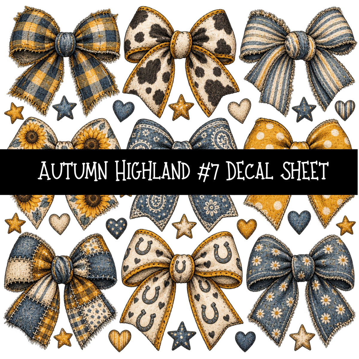 Autumn Highland UV DTF Decal sheets 10 Designs available