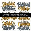 Autumn Highland UV DTF Decal sheets 10 Designs available