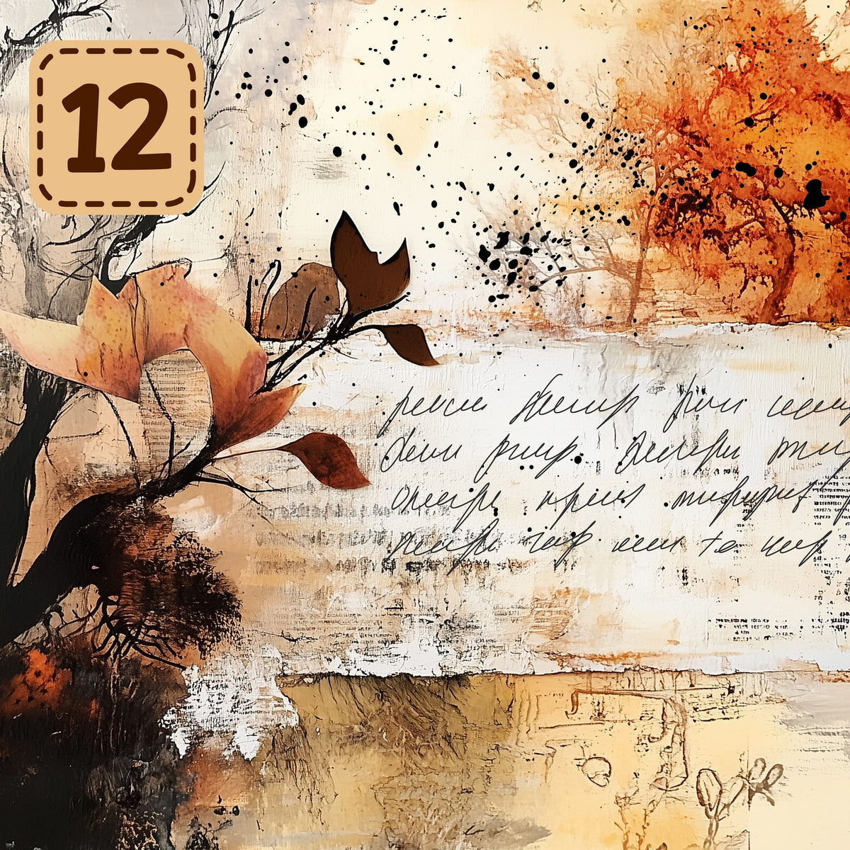 Autumn Mixed Media collection- 2 sizes vinyl sheets-18 designs available
