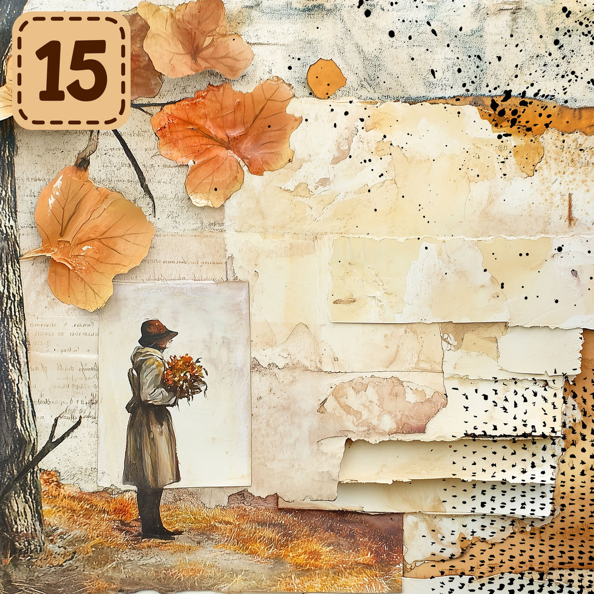 Autumn Mixed Media collection- 2 sizes vinyl sheets-18 designs available